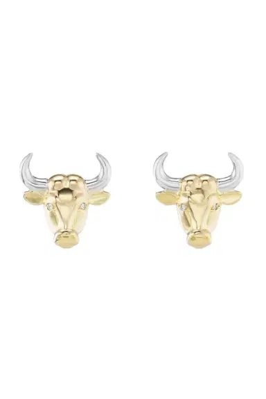 Brent Neale Taurus Zodiac Stud Earrings | Thumbnail 1 Brent Neale Taurus Zodiac Stud Earrings | Thumbnail 1