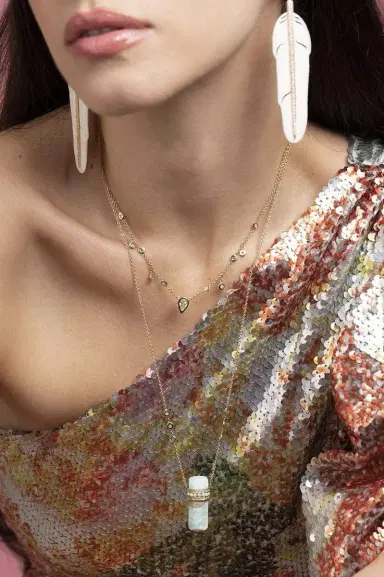 Jacquie Aiche Teardrop Diamond Shaker Necklace | Thumbnail 2