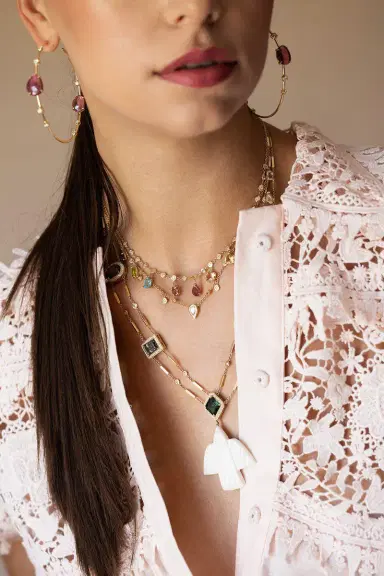 Jacquie Aiche Teardrop Diamond Shaker Necklace | Thumbnail 3