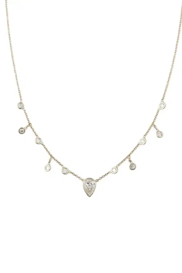 Jacquie Aiche Teardrop Diamond Shaker Necklace