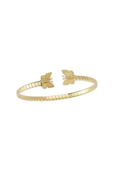 TANYA FARAH Textured Butterfly Open Bangle Bracelet | Thumbnail 1