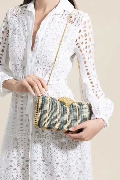 POOLSIDE The Classica Clutch - Blue Stripe | Thumbnail 2