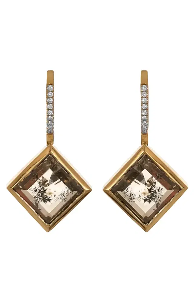 WITH LOVE The Rustic Diamond Drop Earrings