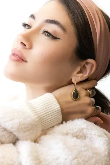 WITH LOVE The Rustic Pear Drop Earrings | Thumbnail 2
