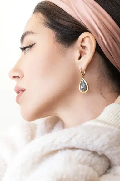 WITH LOVE The Rustic Pear Drop Earrings | Thumbnail 4