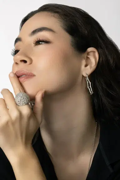 PARULINA Thorn Briar Diamond Hoop Earrings | Thumbnail 2
