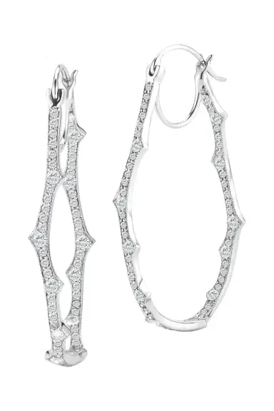 PARULINA Thorn Briar Diamond Hoop Earrings | Thumbnail 1