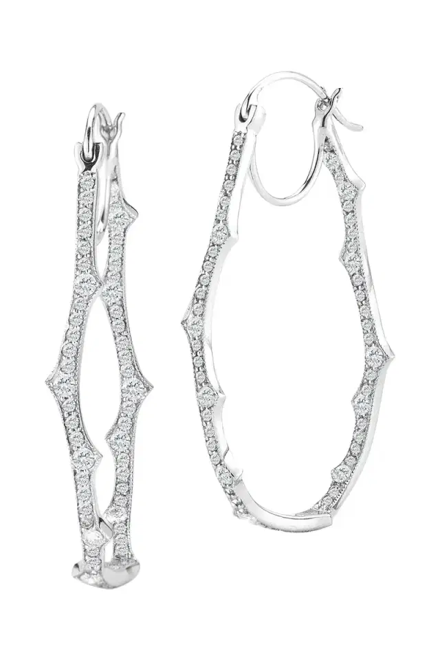 PARULINA Thorn Briar Diamond Hoop Earrings