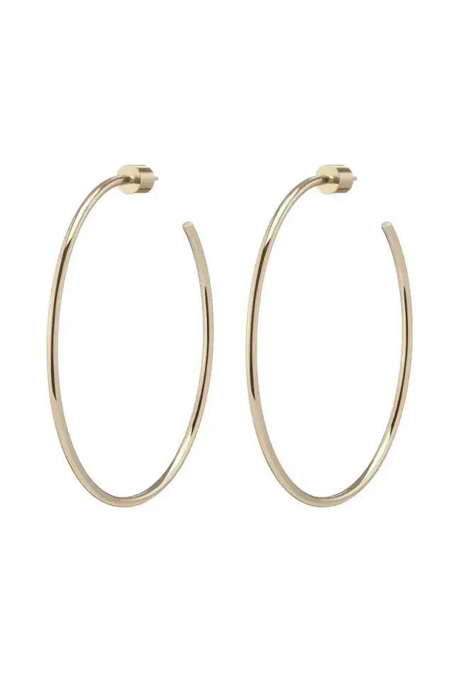 Jennifer Fisher Thread Hoop Earrings - Yellow Gold - 2in