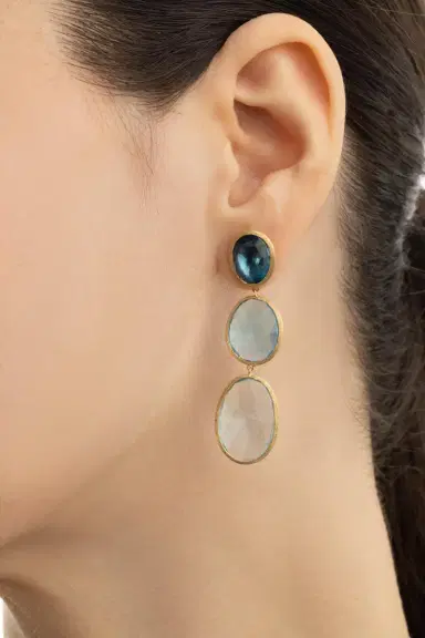 MARCO BICEGO Three-Stone Mixed Topaz Lunaria Earrings | Thumbnail 3