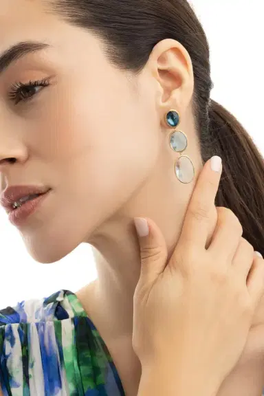 MARCO BICEGO Three-Stone Mixed Topaz Lunaria Earrings | Thumbnail 4