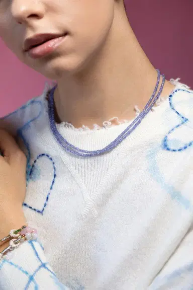 LIZZIE FORTUNATO FINE Tiny Tanzanite Bead Necklace- 16in | Thumbnail 2