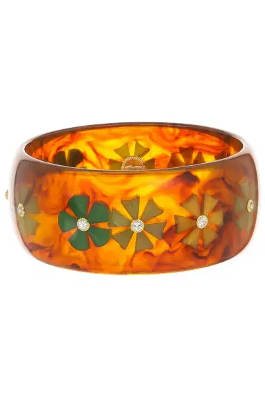 MARK DAVIS Topaz Flower Bakelite Bangle | Thumbnail 1 MARK DAVIS Topaz Flower Bakelite Bangle | Thumbnail 1