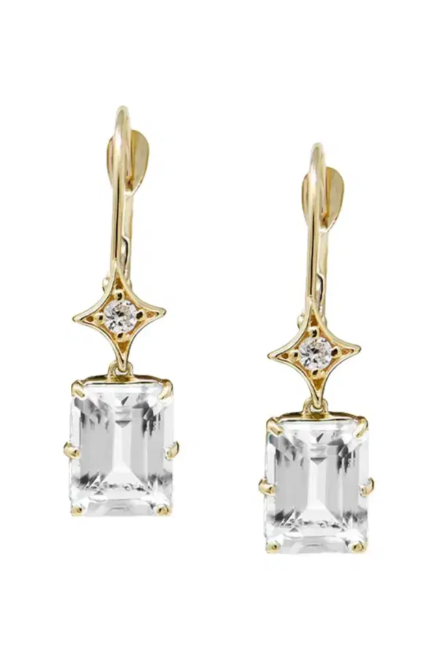 Anzie Topaz Rectangle Aurora Drop Earrings