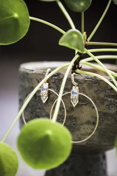 CELINE DAOUST Totem Moonstone Single Hoop Earring | Thumbnail 3 CELINE DAOUST Totem Moonstone Single Hoop Earring | Thumbnail 3