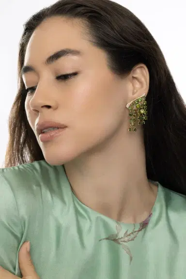 CAROL KAUFFMANN Tourmaline Bossa Nova Earrings | Thumbnail 2 CAROL KAUFFMANN Tourmaline Bossa Nova Earrings | Thumbnail 2