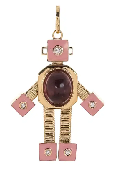 VAN Tourmaline Diamond Marissa Pink Maxi Bespoke Robot Pendant | Thumbnail 1 VAN Tourmaline Diamond Marissa Pink Maxi Bespoke Robot Pendant | Thumbnail 1