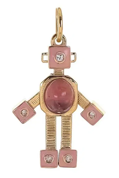 VAN Tourmaline Diamond Marissa Pink Mini Bespoke Robot Pendant | Thumbnail 1 VAN Tourmaline Diamond Marissa Pink Mini Bespoke Robot Pendant | Thumbnail 1