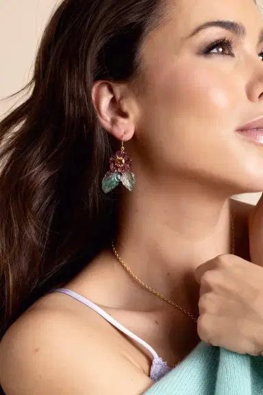 IRENE NEUWIRTH JEWELRY Tourmaline Flower Leaf Earrings | Thumbnail 2