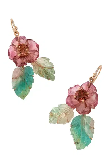 IRENE NEUWIRTH JEWELRY Tourmaline Flower Leaf Earrings | Thumbnail 1
