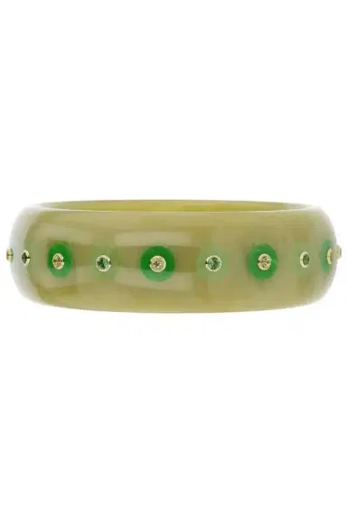 MARK DAVIS Tourmaline Peridot Green Bakelite Bangle | Thumbnail 1 MARK DAVIS Tourmaline Peridot Green Bakelite Bangle | Thumbnail 1