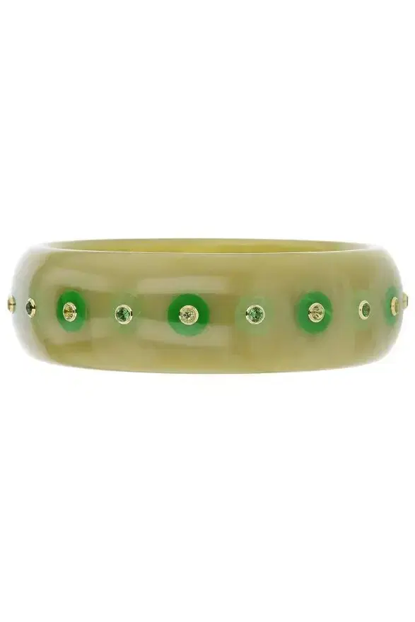 MARK DAVIS Tourmaline Peridot Green Bakelite Bangle