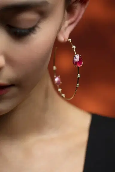 Jacquie Aiche Tourmaline Slice Inside Out Hoops | Thumbnail 3
