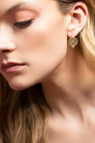 TANYA FARAH Tree of Life Cutout Diamond Earrings | Thumbnail 2 TANYA FARAH Tree of Life Cutout Diamond Earrings | Thumbnail 2