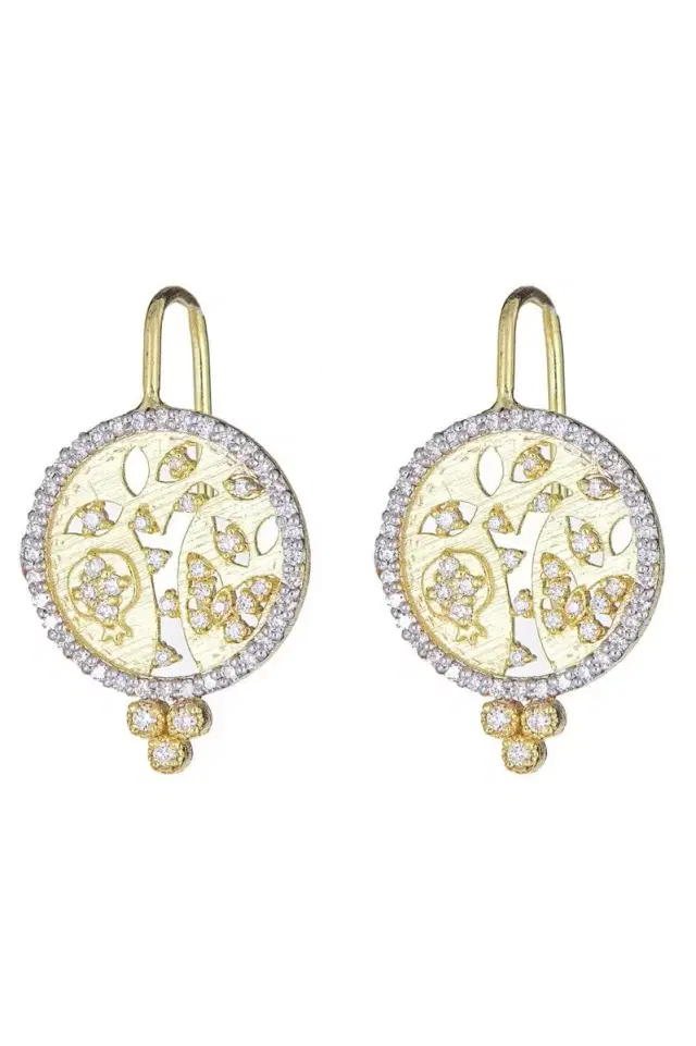 TANYA FARAH Tree of Life Cutout Diamond Earrings
