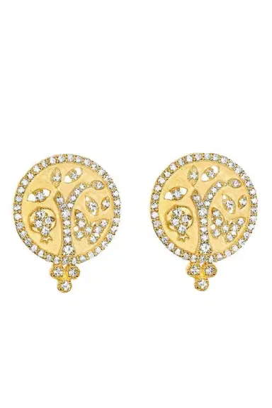 TANYA FARAH Tree of Life Diamond Disc Drop Earrings | Thumbnail 1 TANYA FARAH Tree of Life Diamond Disc Drop Earrings | Thumbnail 1