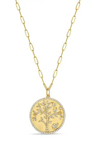 TANYA FARAH Tree of Life Diamond Disc Necklace | Thumbnail 1