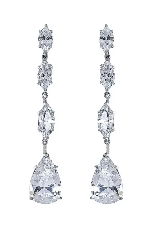 FANTASIA by DESERIO Triple Marquise Pear Drop Earrings