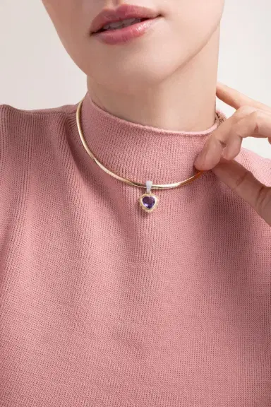 Foundrae True Love - Amethyst Gemstone Heart Medallion | Thumbnail 3 Foundrae True Love - Amethyst Gemstone Heart Medallion | Thumbnail 3