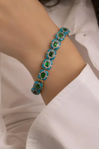 STEFERE Tsavorite Turquoise Bracelet | Thumbnail 5 STEFERE Tsavorite Turquoise Bracelet | Thumbnail 5