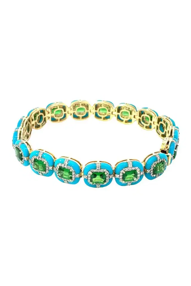 STEFERE Tsavorite Turquoise Bracelet
