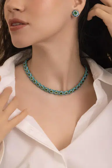 STEFERE Tsavorite Turquoise Diamond Necklace | Thumbnail 3 STEFERE Tsavorite Turquoise Diamond Necklace | Thumbnail 3