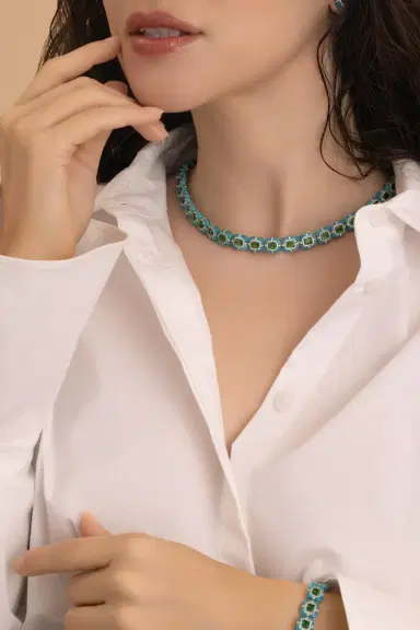 STEFERE Tsavorite Turquoise Diamond Necklace | Thumbnail 5 STEFERE Tsavorite Turquoise Diamond Necklace | Thumbnail 5