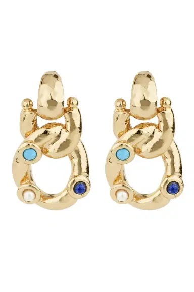 Gas Bijoux Turqoise Lapis Pearl Small Mitsi Earrings | Thumbnail 1 Gas Bijoux Turqoise Lapis Pearl Small Mitsi Earrings | Thumbnail 1
