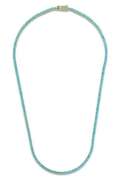 Jennifer Meyer Turquoise 3 Prong Tennis Necklace | Thumbnail 1