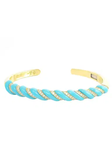 Jenna Blake Turquoise 70s Bangle Bracelet | Thumbnail 1 Jenna Blake Turquoise 70s Bangle Bracelet | Thumbnail 1