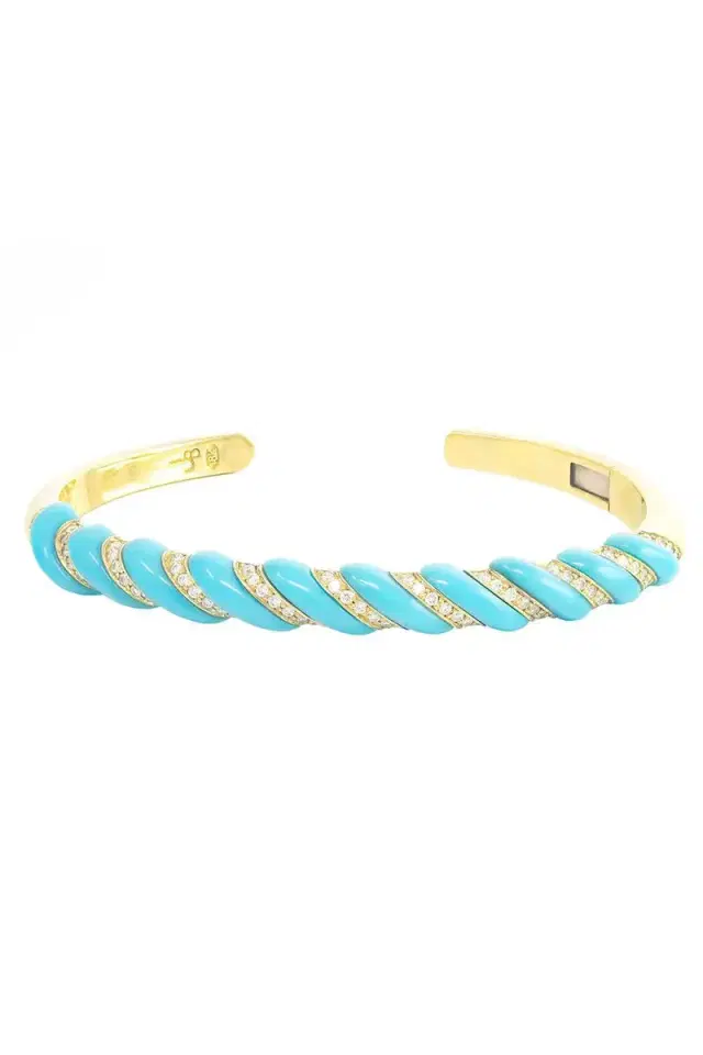Jenna Blake Turquoise 70s Bangle Bracelet