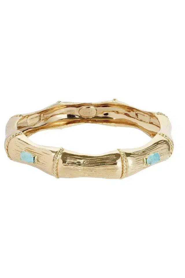 Gas Bijoux Turquoise Bambou Strass Bracelet