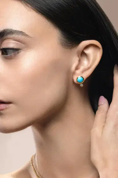 TAMARA COMOLLI Turquoise Bouton Earrings | Thumbnail 3