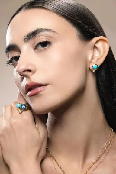 TAMARA COMOLLI Turquoise Bouton Earrings | Thumbnail 4