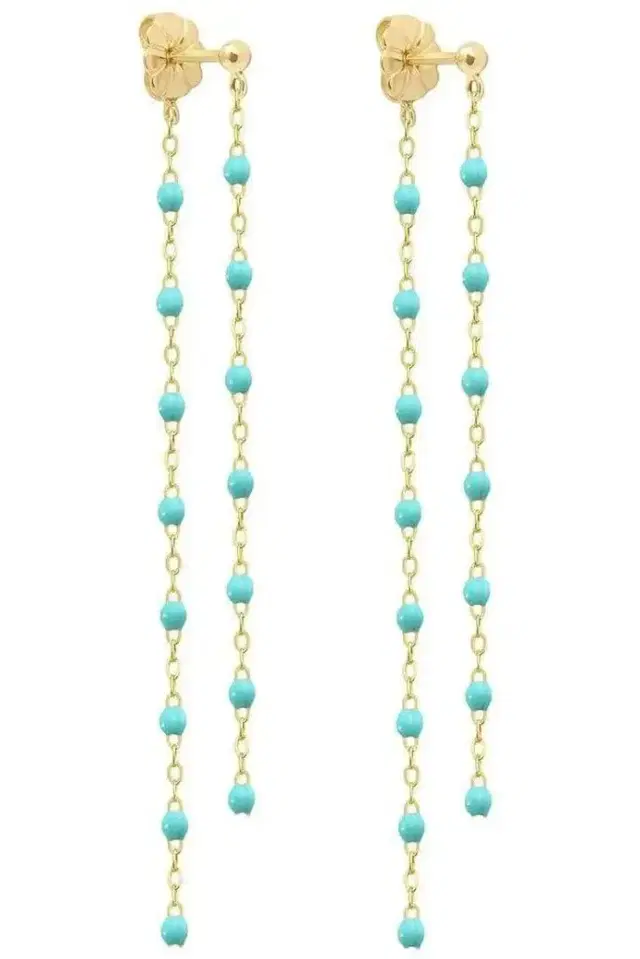 Gigi Clozeau Turquoise Classic Gigi Dangling Earrings - Yellow Gold