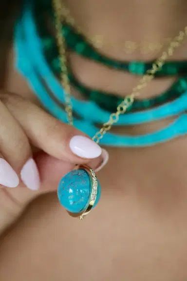 DEVON WOODHILL Turquoise Deluxe Cosmic Spinner Pendant | Thumbnail 3