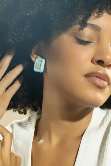 ANDREOLI Turquoise Diamond Center Earrings | Thumbnail 2