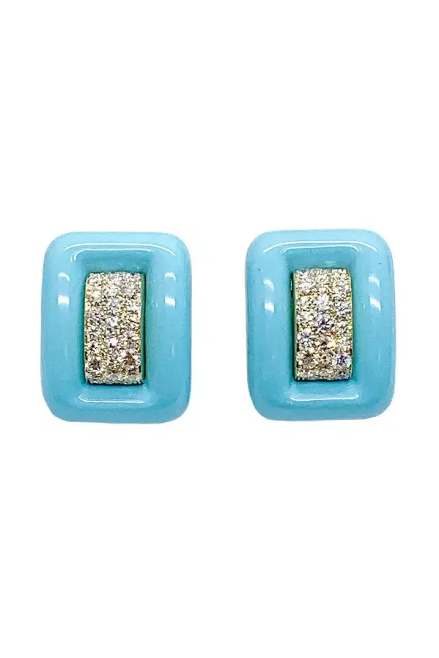 ANDREOLI Turquoise Diamond Center Earrings