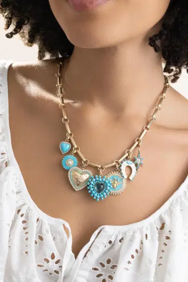 Storrow Turquoise Diamond Pearl Laney Locket | Thumbnail 4 Storrow Turquoise Diamond Pearl Laney Locket | Thumbnail 4