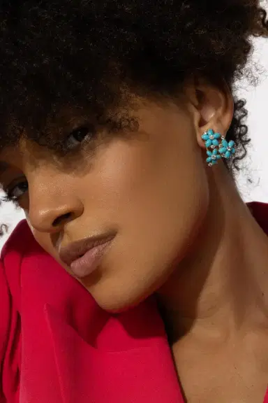 ALETTO BROTHERS Turquoise Diamond Petaluna Earrings | Thumbnail 4 ALETTO BROTHERS Turquoise Diamond Petaluna Earrings | Thumbnail 4